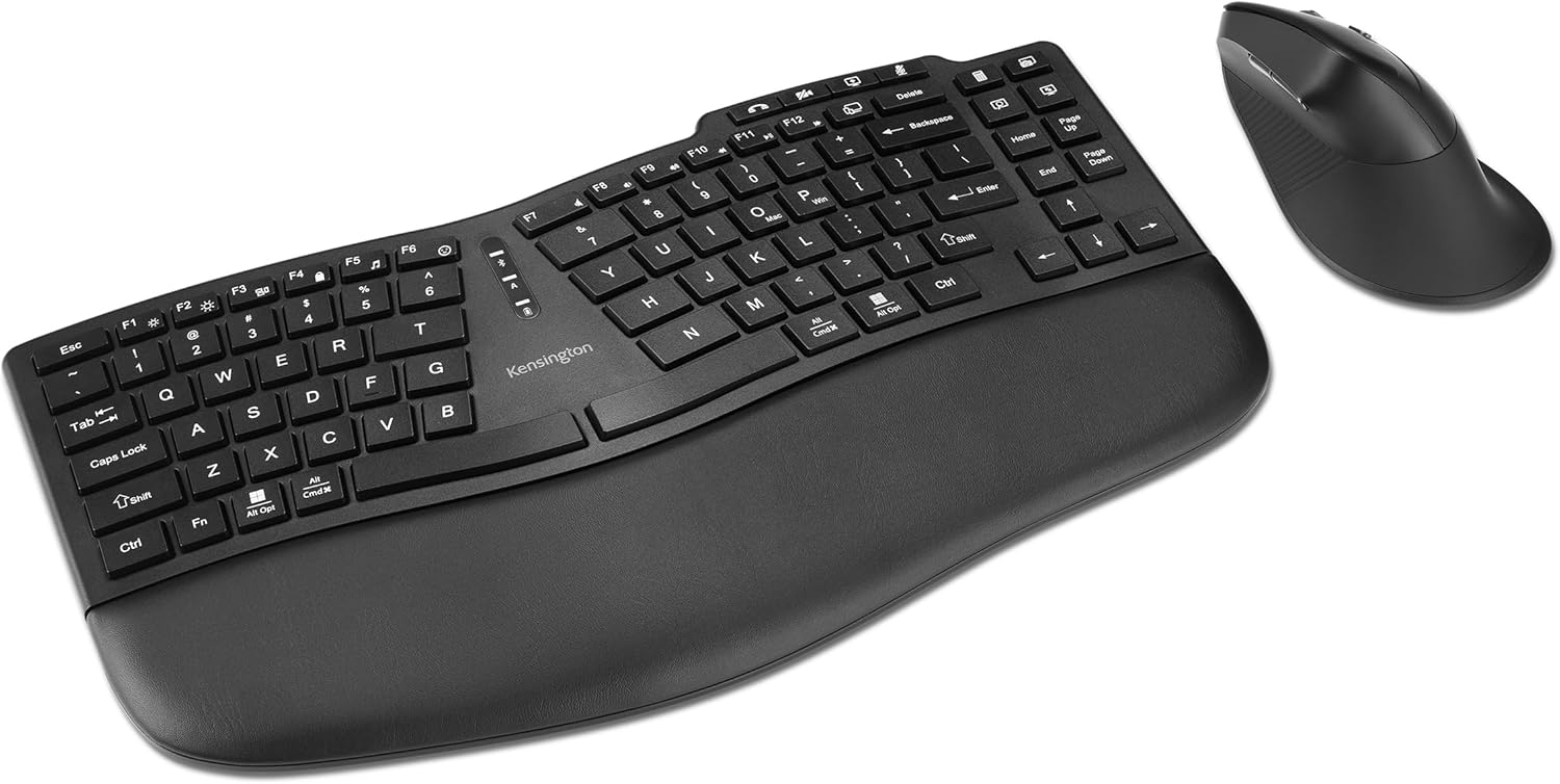 Kensington Ergonomic Wireless Keyboard and Vertical Mouse Combo