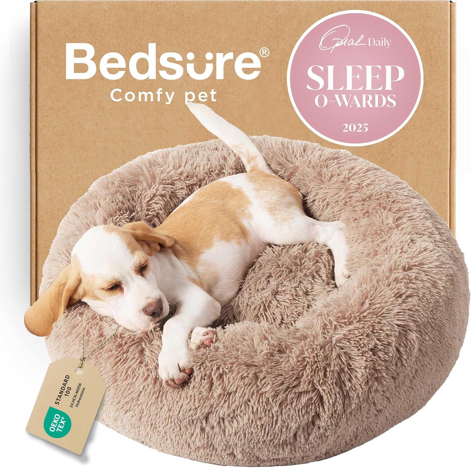 Bedsure Calming Donut Dog Bed