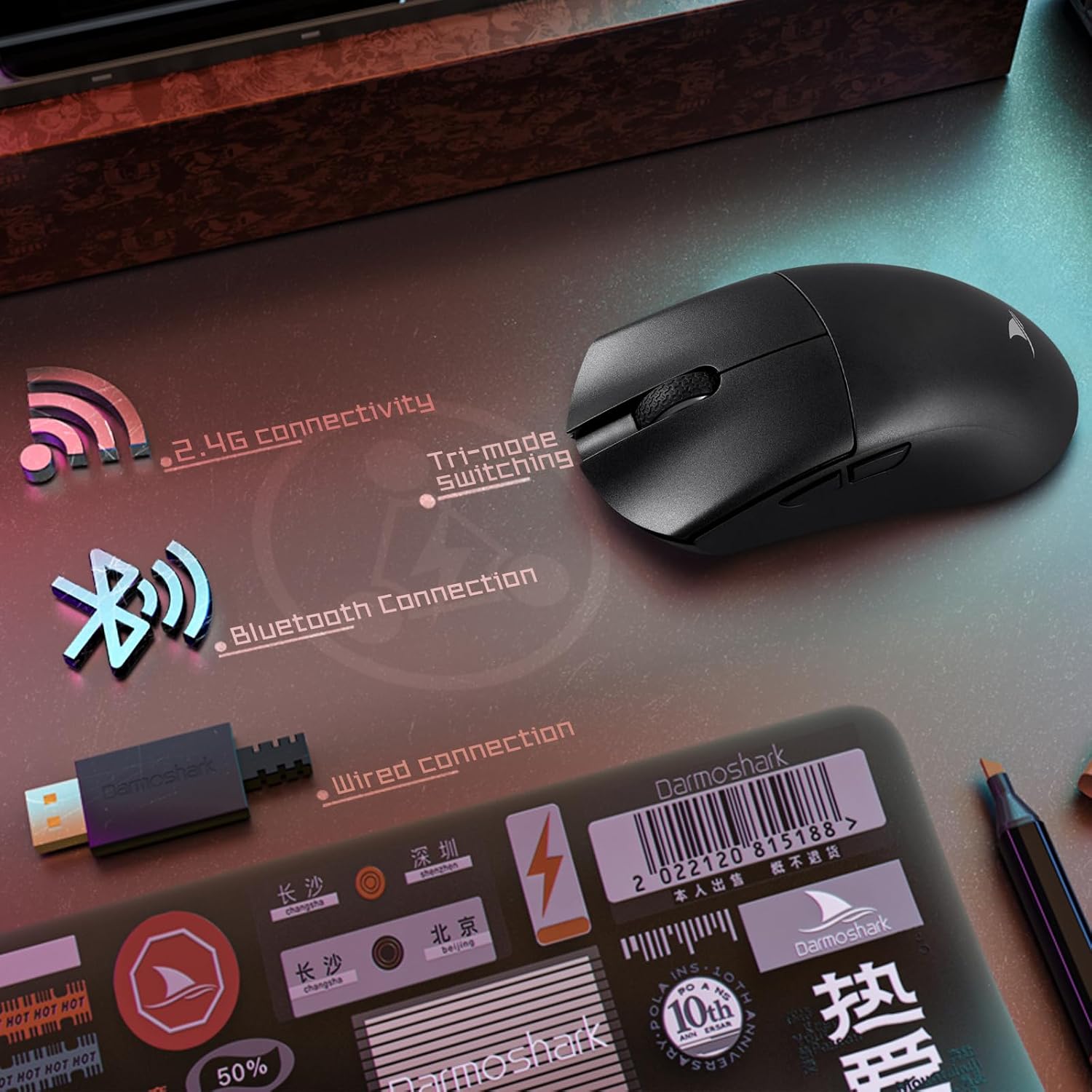 Darmoshark M3 Tri-Mode Wireless Gaming Mouse thumbnail 6