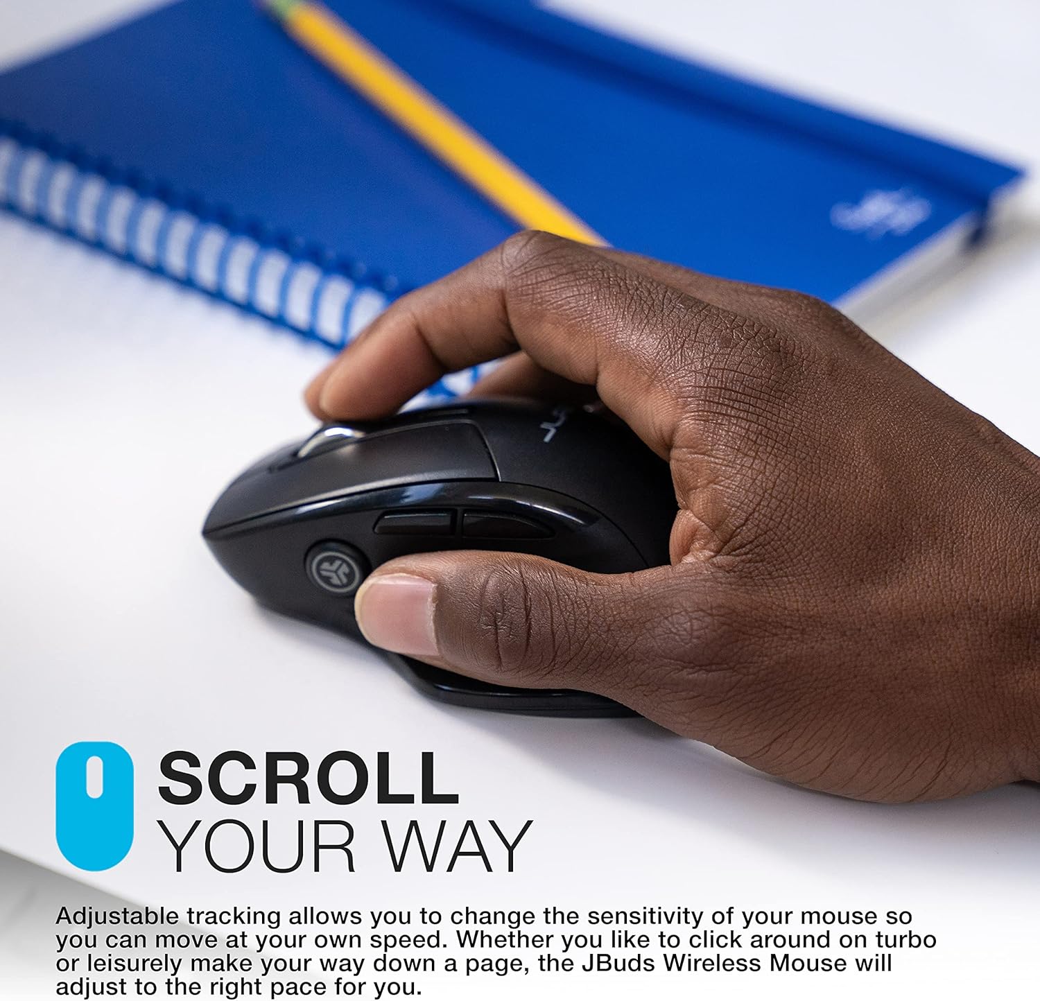 JLab Rechargeable Full-Size Wireless Mouse thumbnail 4