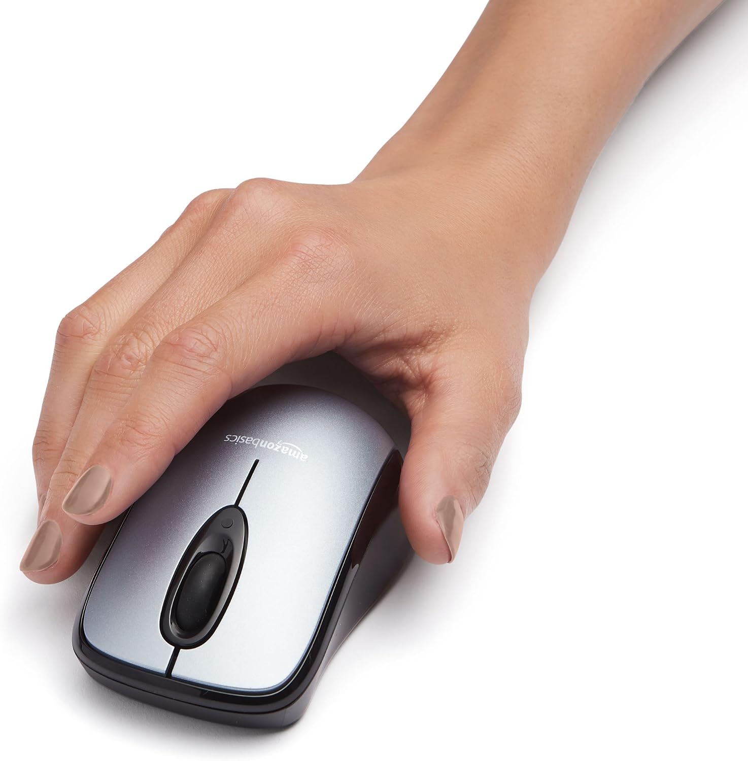 Amazon Basics Wireless Optical Mouse, Silver thumbnail 1