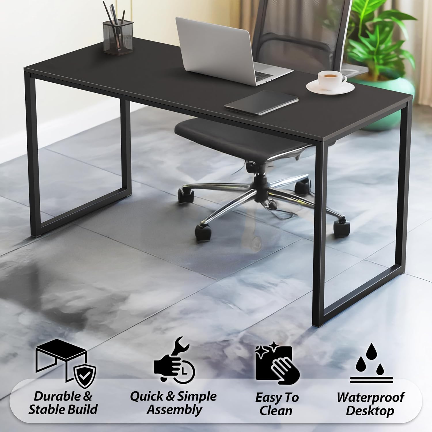 SHW Home Office 32 Inch Computer Desk thumbnail 5