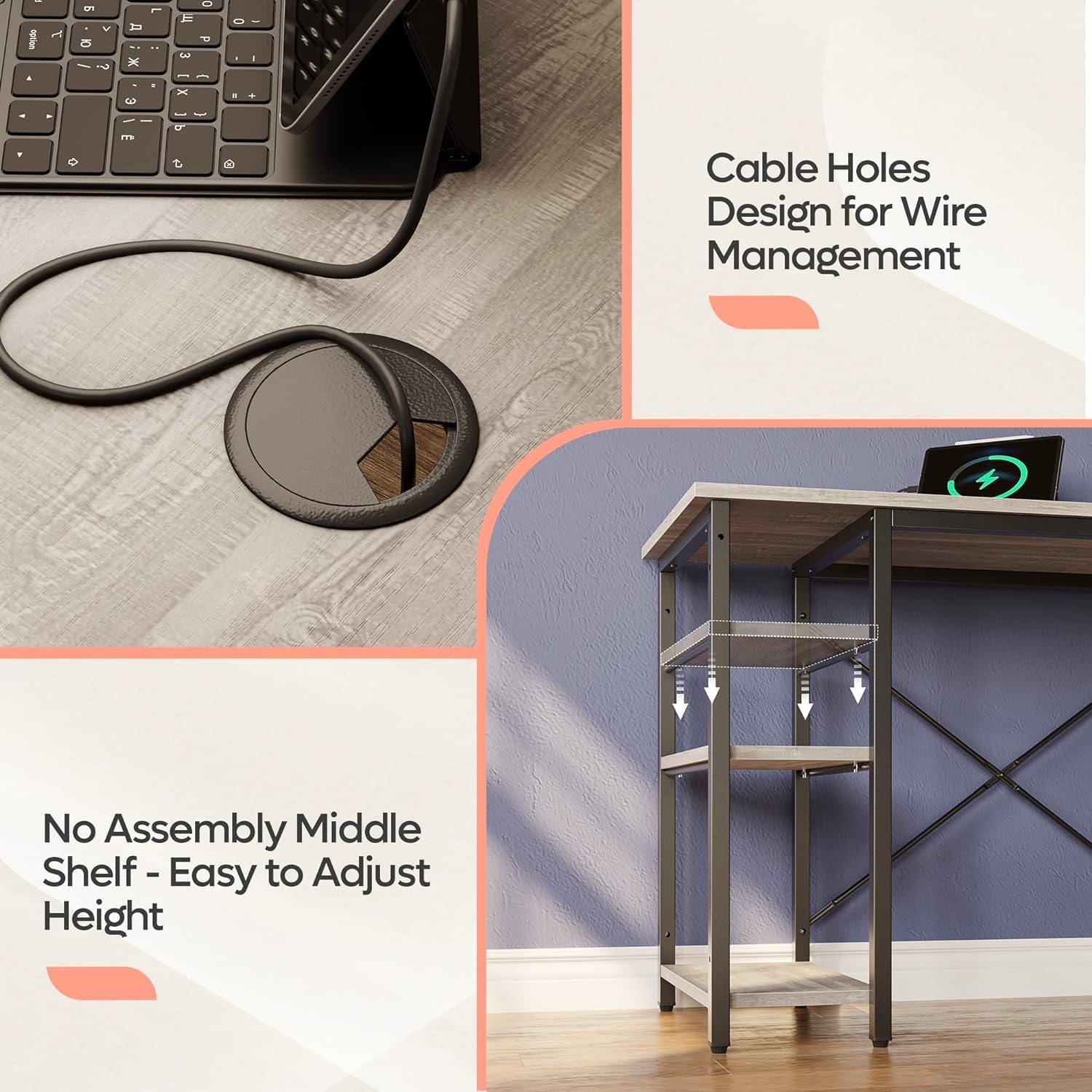 Bestier Corner Shelf Desk thumbnail 5