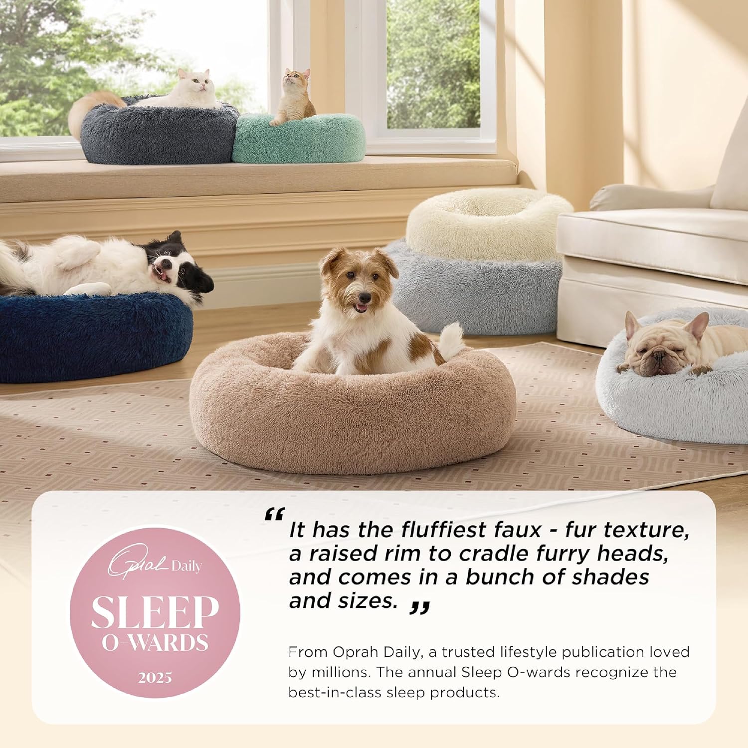 Bedsure Calming Donut Dog Bed thumbnail 1