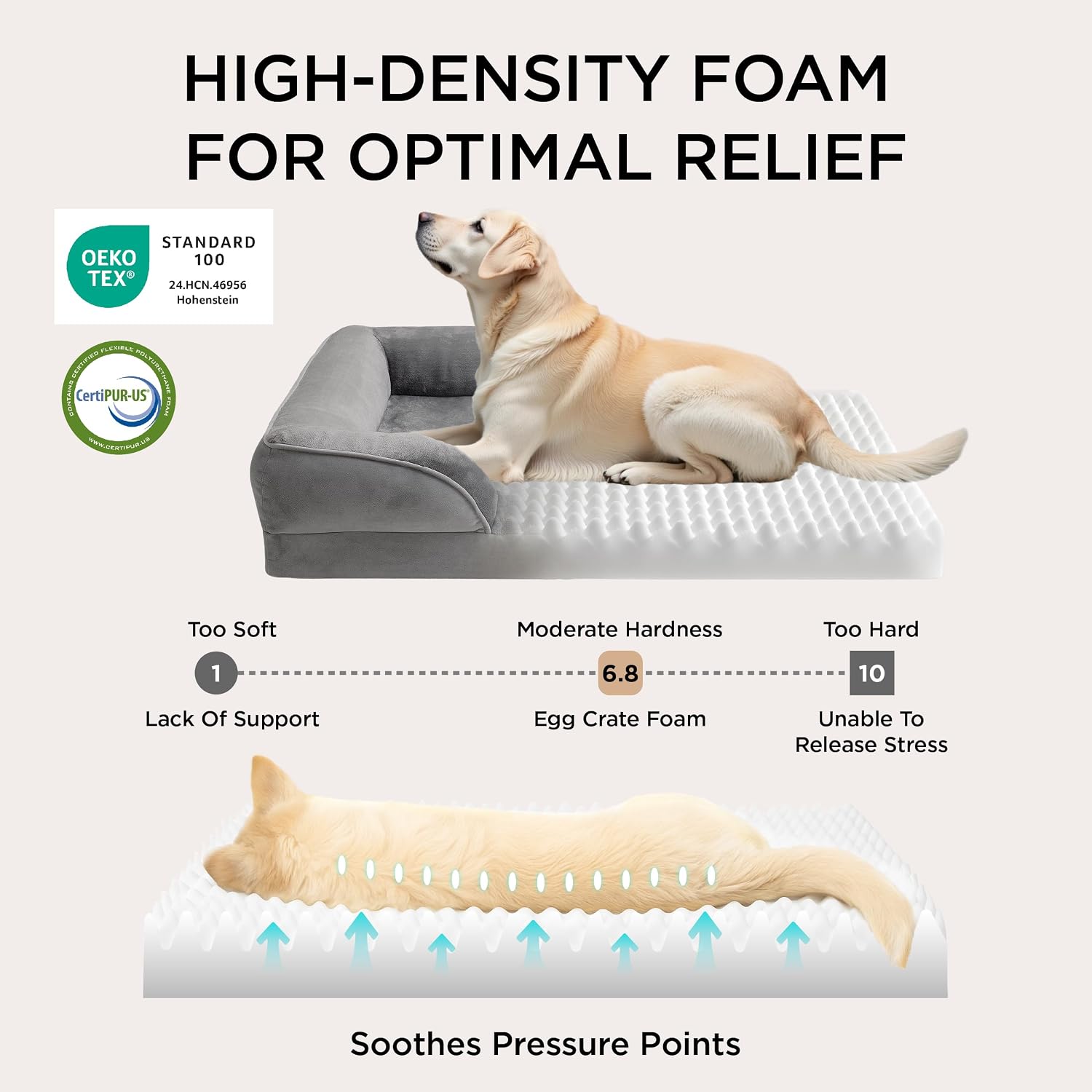 Bolster dog bed for dogs who like to lean thumbnail 2
