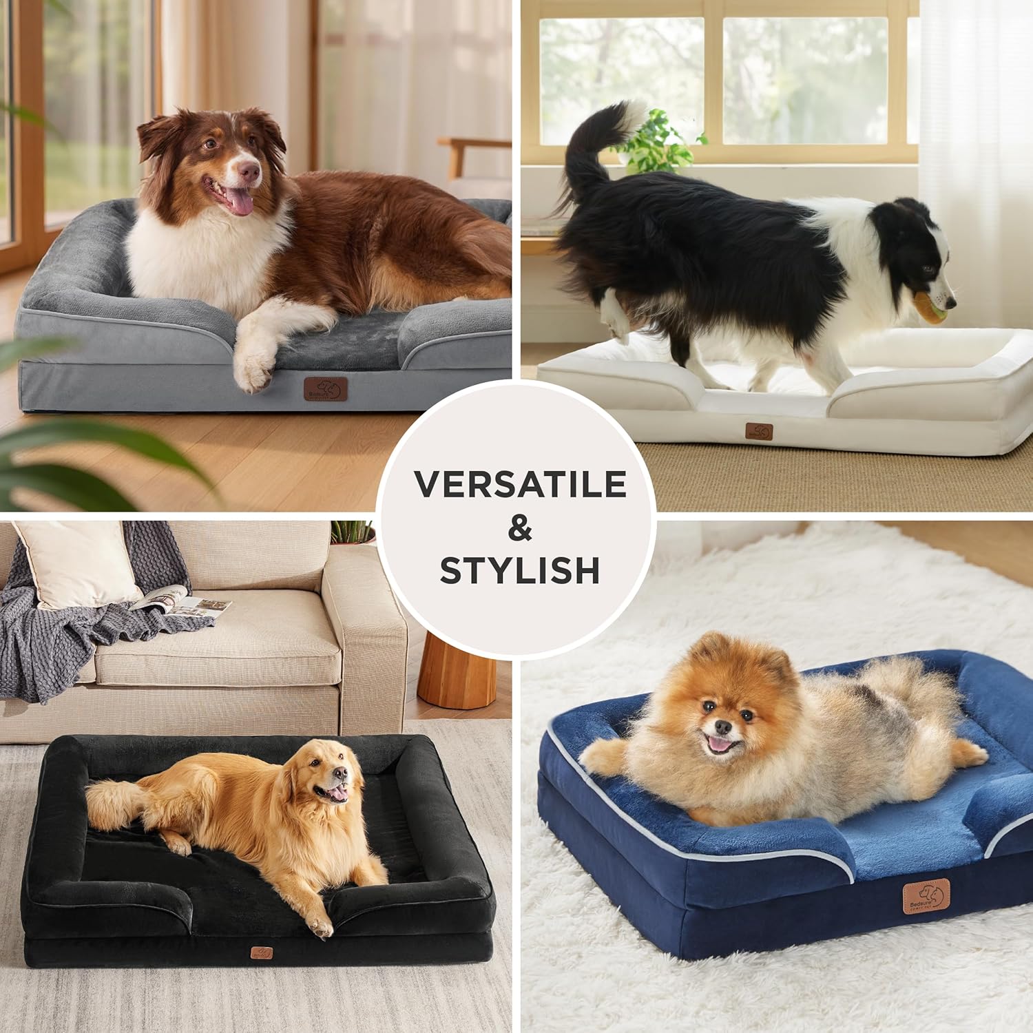 Bolster dog bed for dogs who like to lean thumbnail 7